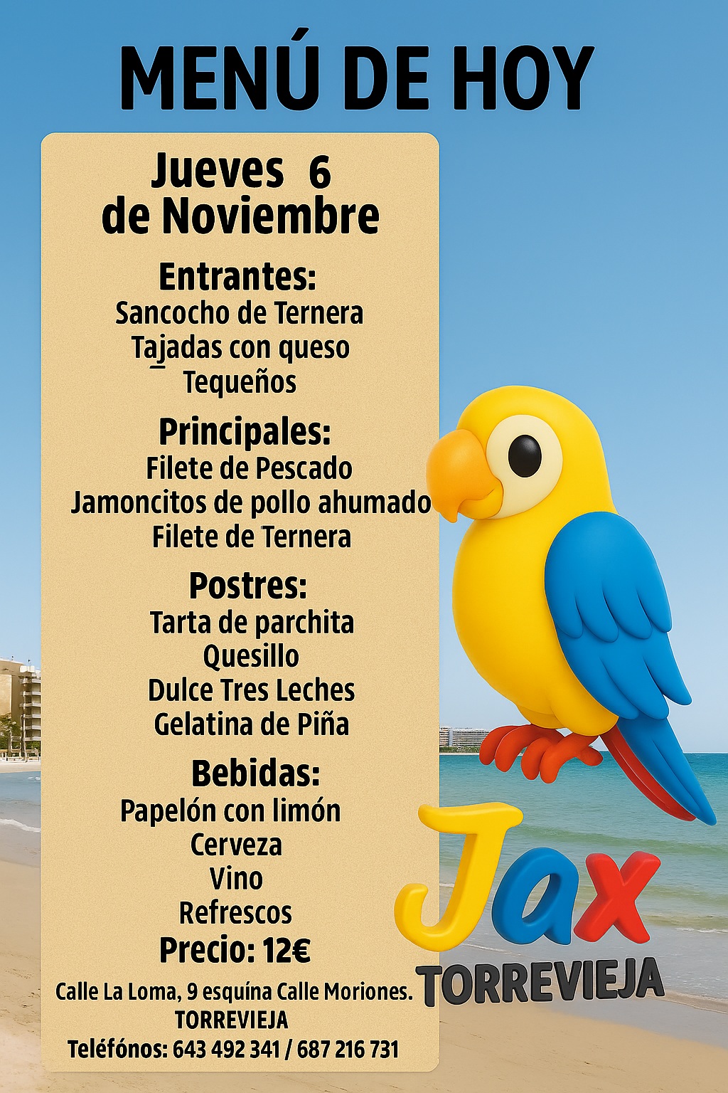 Menú 6 de Noviembre