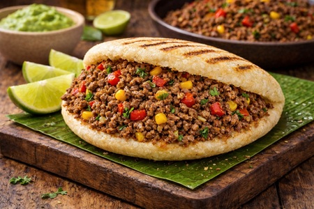 Arepa de carne molida