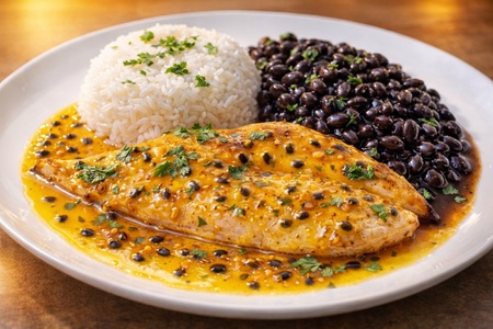 Filete de Dorada con salsa maracuya