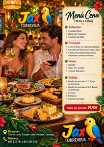 Menu Cena Tropical en Jax