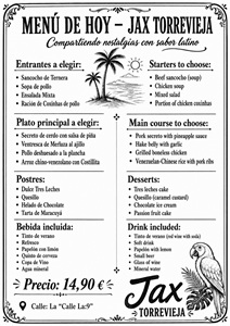 Menú del Día.